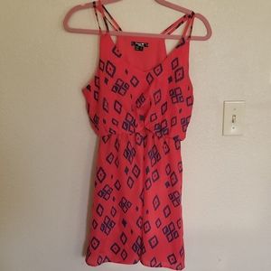 Sequin hearts strappy coral mini dress